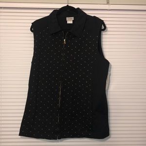 NWT Black Full Zip Vest